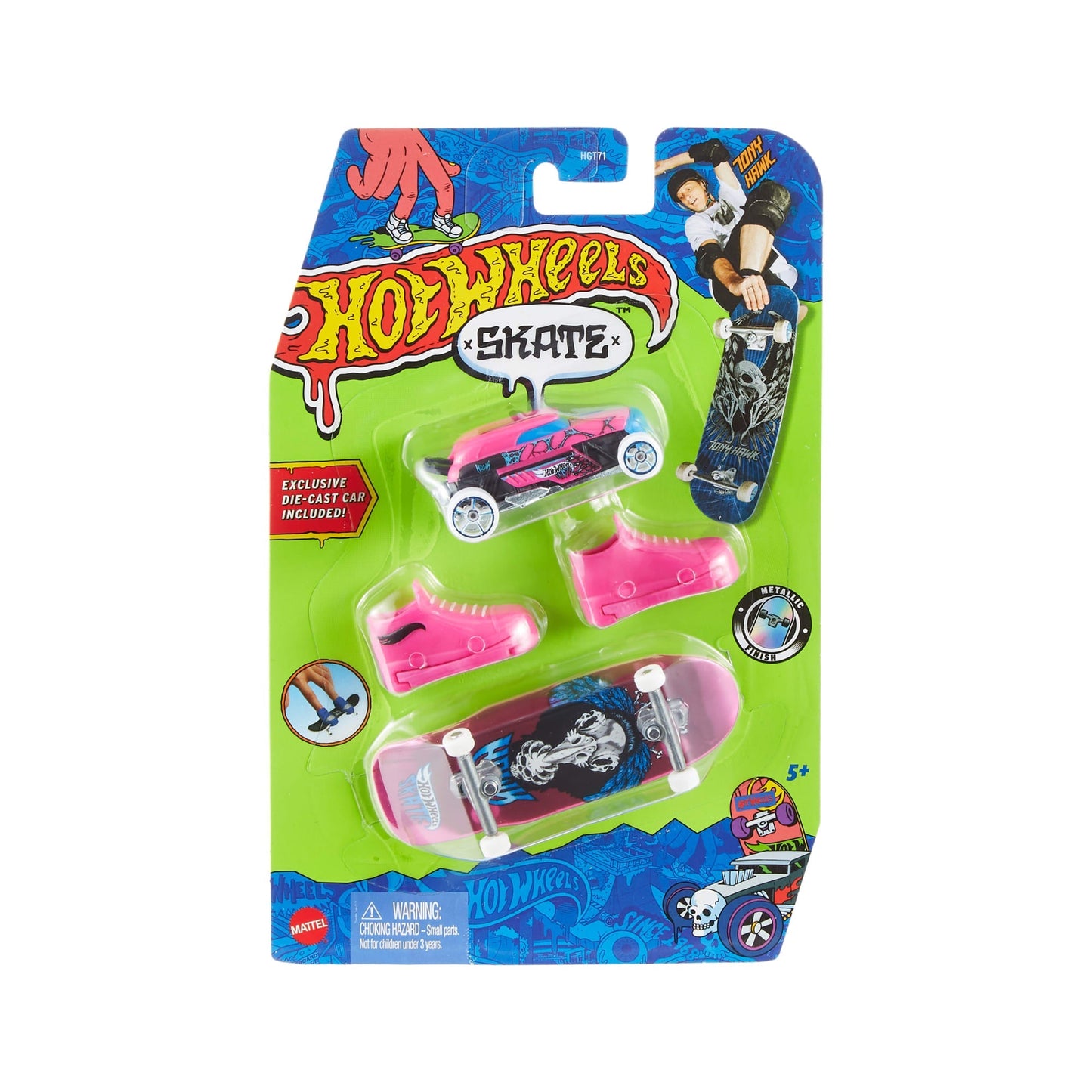 Hot Wheels Skate Veh¨ªculo de Juguete Patineta de Colecci¨®n TRICK HUNTER? + RIP ROD? con Diecast