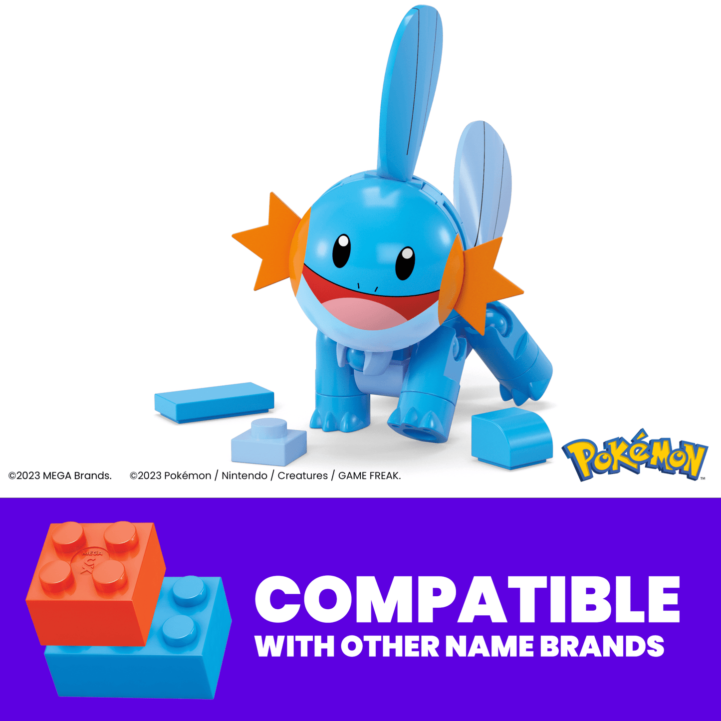 MEGA Pok¨¦mon Mudkip Building Toy Kit, Poseable Action Figure (31 Pieces) For Kids