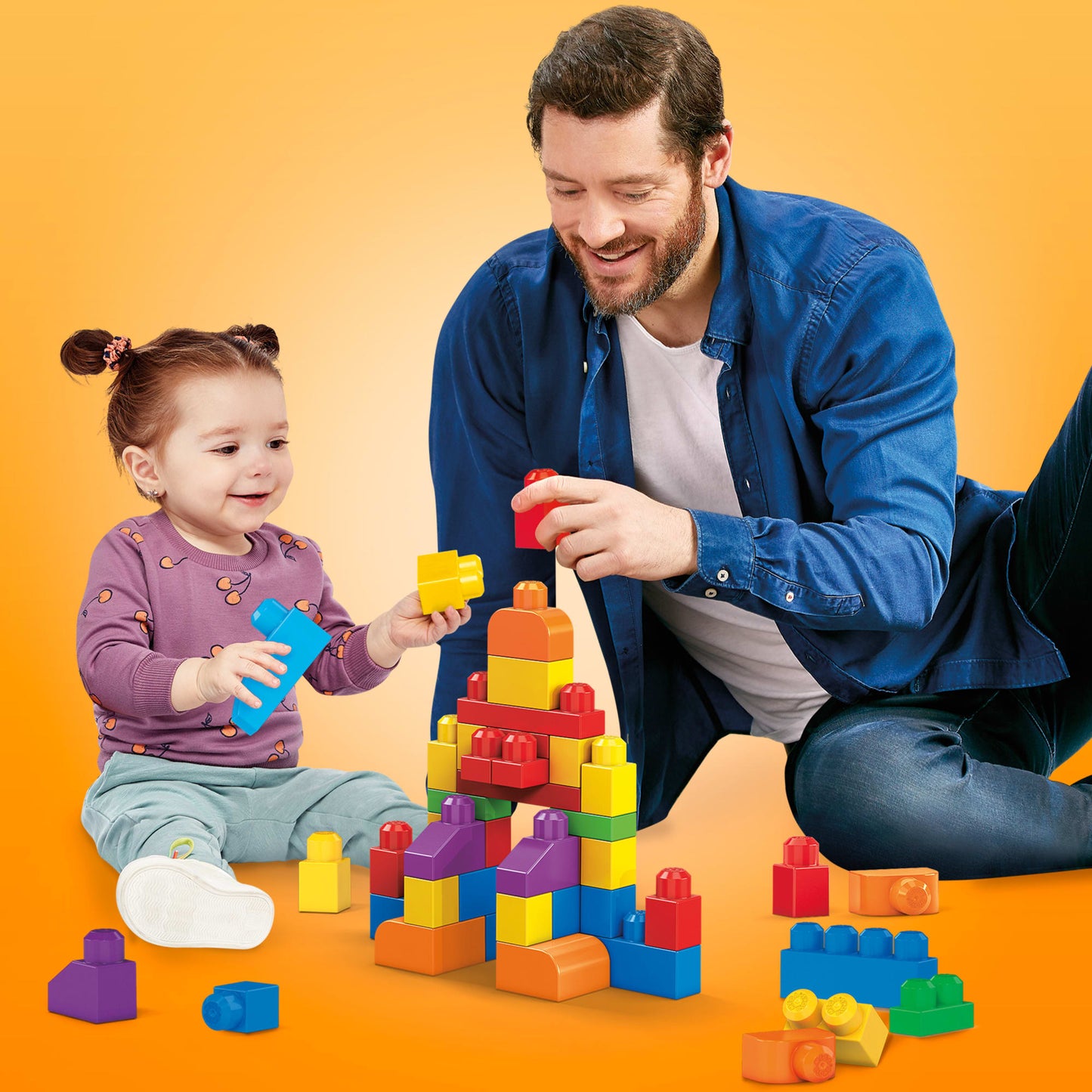 Mega Bloks Juguete de Construcci¨®n Bolsa de 60 bloques Azul